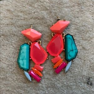 Baublebar neon pink and turquoise earrings